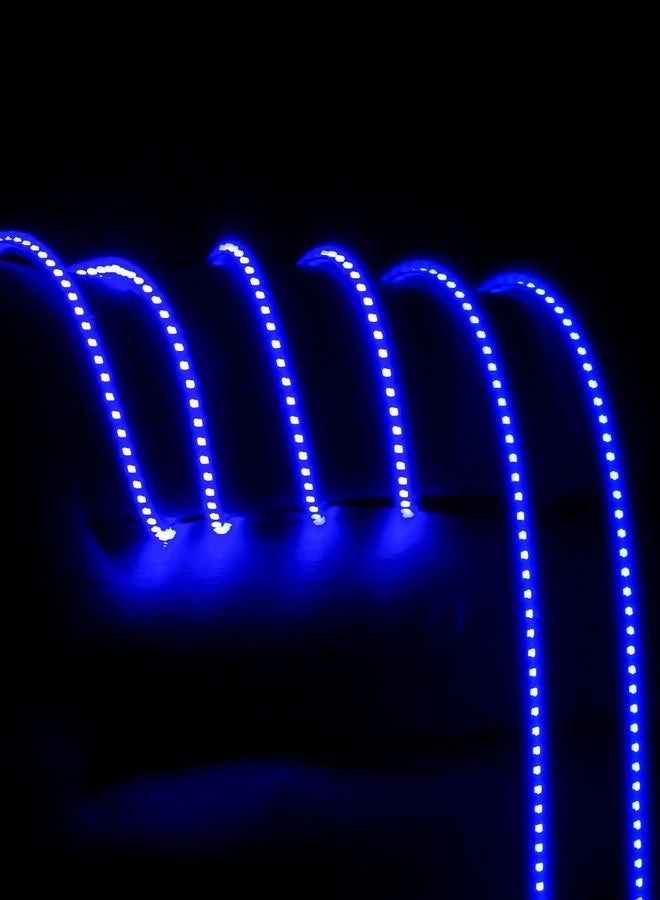 RCJUMPANT RC LED Strip Lights for TRX4M SCX24 1/24 1/18 Crawlers - Flexible, Cuttable- Easy Installation with Cable Ties (Blue) - Image 5